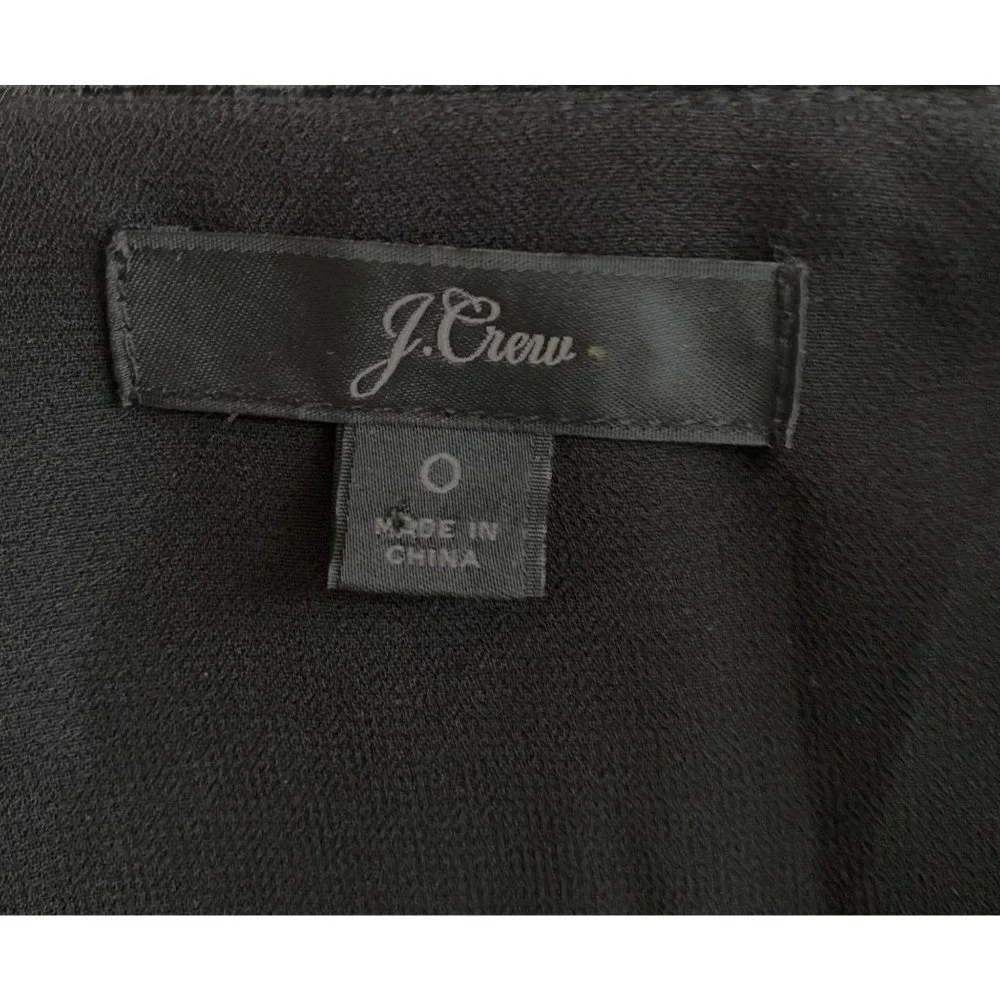 J. Crew Womens Size 0 Black Velvet Faux-Wrap Top, Style J4962 - Picture 6 of 7
